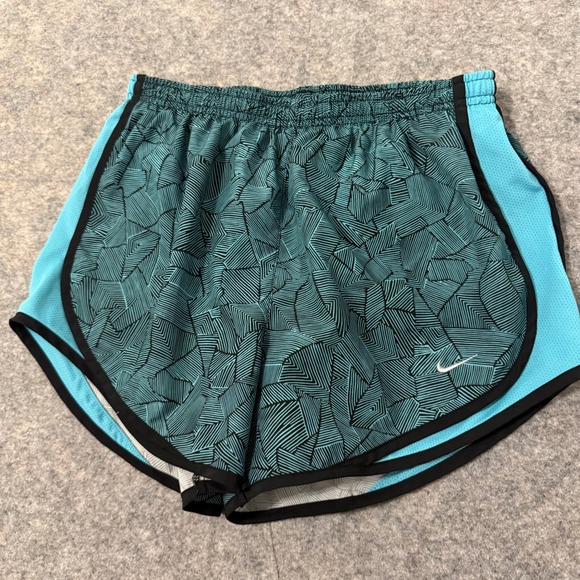 Nike Pants - Nike Dri-FIT Womens Running Shorts Teal Black Geometric Print Medium